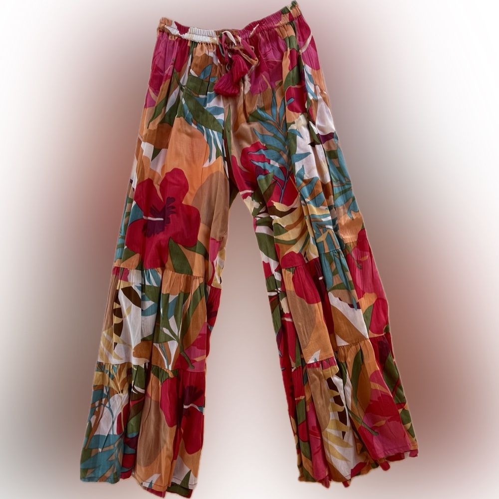 True Destinations Colorful Floral Pants Size XL
